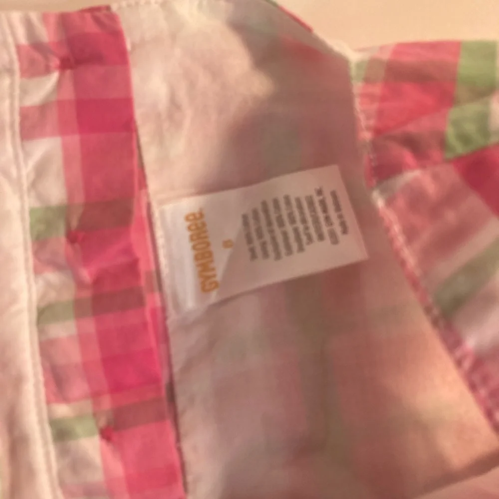 Gymboree girls pink plaid dress 8